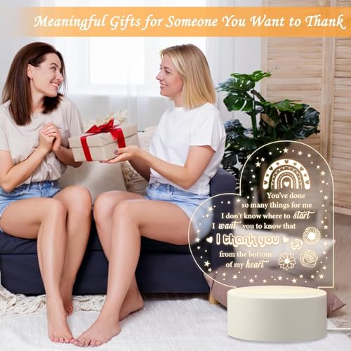 Image of Thank You Gifts for Women, Thank You Appreciation Gifts for Friends, Teacher, Colleagues, Friendship Gift for Her, Inspirational Birthday Presents, Warm Colors LED Bedside Lamp