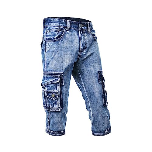Jean court 3/4 homme style biker pour l'été | Idéal pour vos balades et sorties