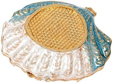 QIFU Hand Painted Enameled Shell Style Decorative Hinged Jewelry Trinket Box Unique Gift for Home Decor - Image 3
