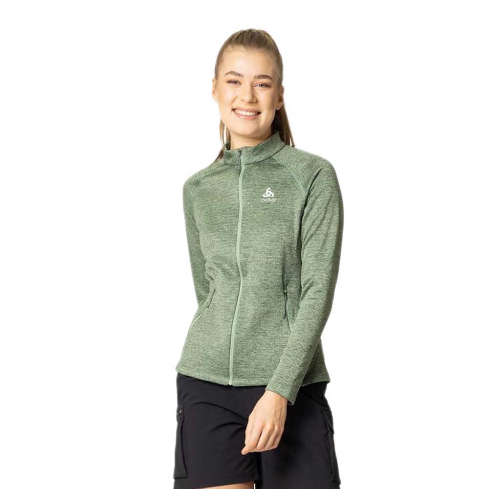 Odlo Damen Langarm Shirt mit Reißverschluss TENCIA, Loden Frost Melange, XL
