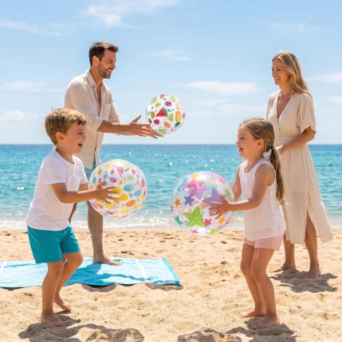 3 Stück Aufblasbare Strandbal Spielzeug 35 cm Transparent Inflatable Wasserball Strand Pool Bälle Spielzeug Sommer Schwimmball Wasserspielzeug für Kinder Erwachsene Outdoor Activity Pool Beach Party