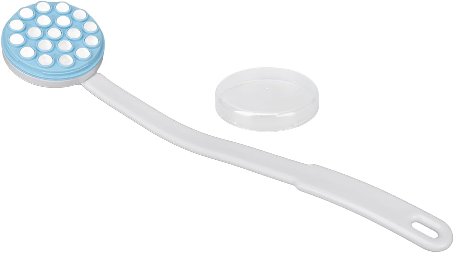 Lotion Applicator Massager Long Handle Roll On Dispenser for Sunscreen Shower Gel Cream with Lid Ergonomic Design for Back Foot Body Care Bath Brush