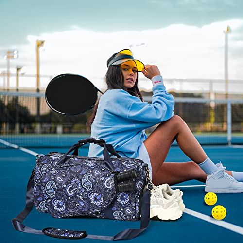 Image of Boulder Bee Pickleball Bags, Premium Pickleball Tote Bag for Girls, Women's Hand /Shoulder Gym Bag w Water Bottle Holder, with Pickleball Racquet /Paddle Holder