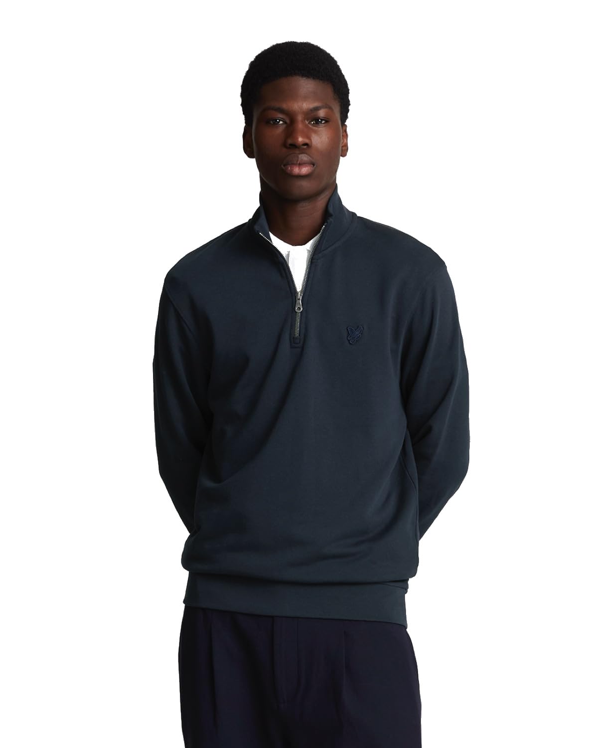 Lyle And Scott Men's Eagle Quarter Zip Fleece Blue Small