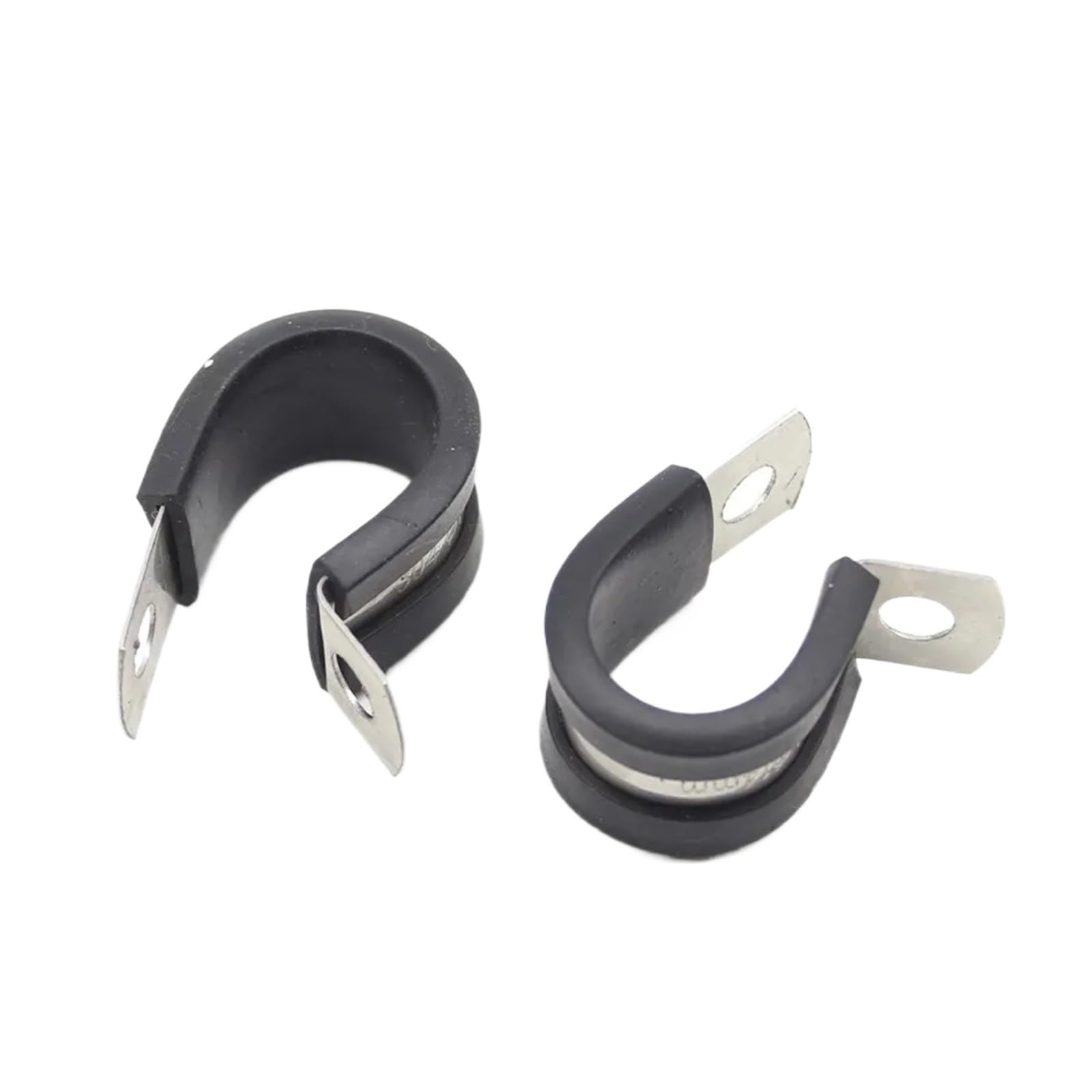 Rubber Lined P Clips, 2 Pcs 304 Stainless Steel Rubber Lined P Clips 6-55mm Black(16MM 2PCS)