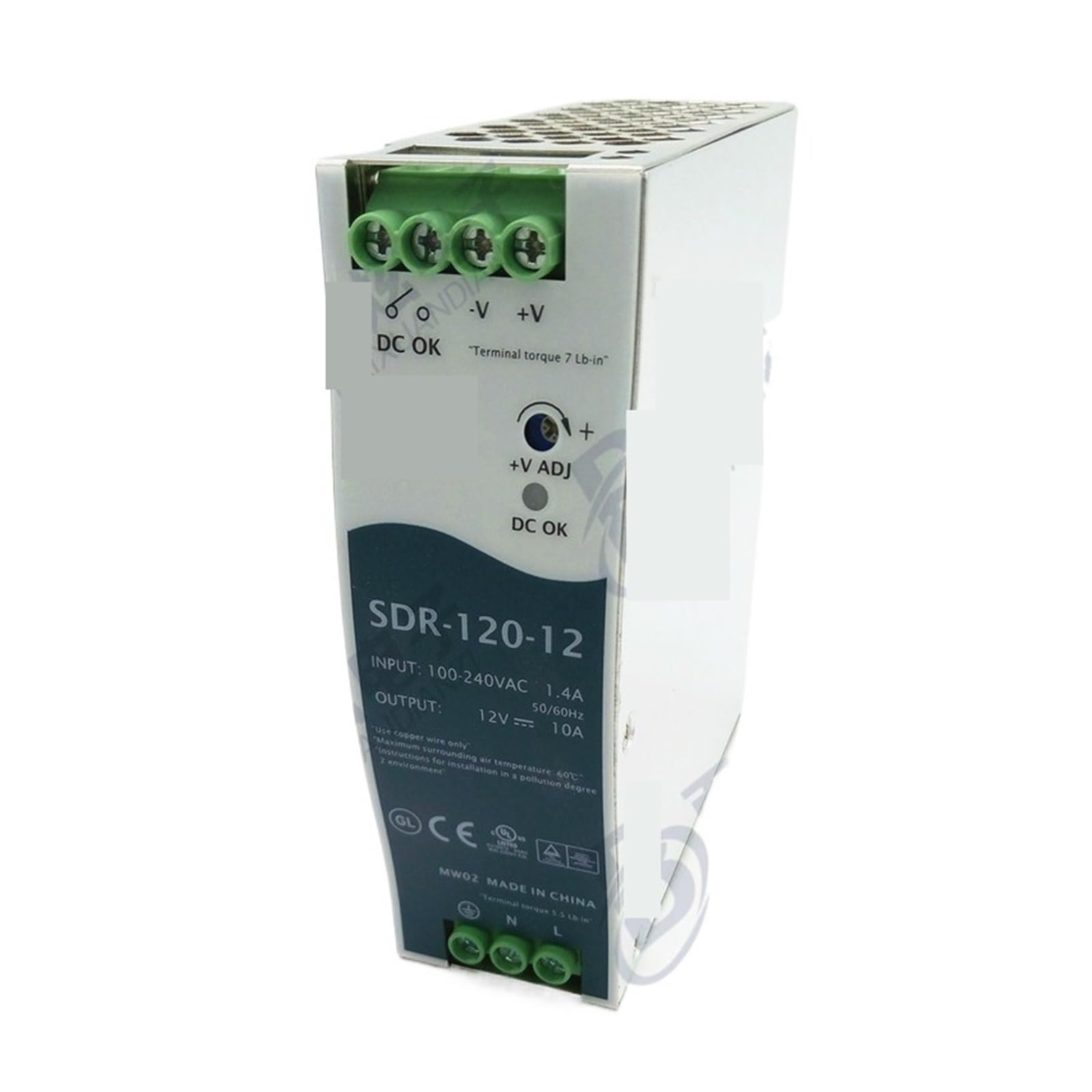 PWANUIGTE Regulated Switching Transformer SDR-120-12 120W 12V1 PFC Thin Rail Switch Power Supply