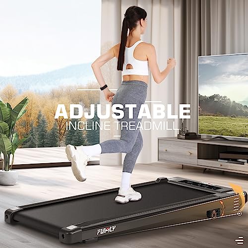 FUNMILY Walking Pad Treadmill with 8% Incline, 2.5HP 300 Lb Capacity Under Desk Treadmill for Home Office, 2 in 1 Portable Mini Compact Treadmill with Remote Control, Led Touch Screen(Black) - Image 3