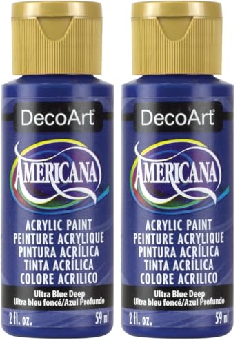 Image of DecoArt DA100-3 Americana Acrylic Paint, 2-Ounce, Ultra Blue Deep (Pack of 2)