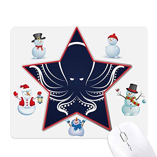 Tapis de souris grand confort imprimé pieuvre marine et bonhomme de neige Noël