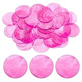 QUARKZMAN 100 Piezas De Conchas De Mar Capiz Redondas De 50 Mm Discos De Concha Natural Capiz Con Agujero Para Cortinas De Viento De Conchas Decoración Del Hogar Color Rosa