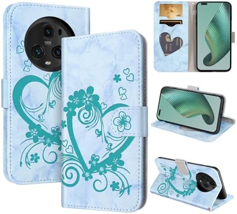 CASAFUNY Etui na telefon komórkowy do Xiaomi Redmi 9T (6,53 cala) etui pokrowiec pokrowiec skóra PU flip case portfel kieszeń na karty etui z klapką etui ochronne do Xiaomi Redmi 9T, zielone
