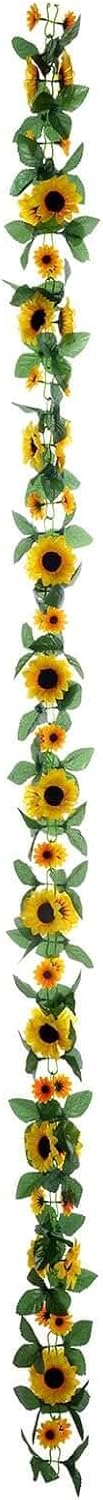 Efavormart 5 Bushes 70 Heads Large Artificial Silk Sunflower Collection, Massive Golden Yellow Sunflower Bushes for Grand Vase Fillers and Stage Staging