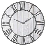 BMKGODN orologio, Orologio da parete con numeri romani in metallo silenzioso for interni e giardino, diverse dimensioni(C,S)