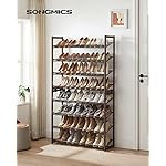SONGMICS Shoe Rack, 8-Tier Shoe Organizer, Metal Rack for Garage, Set of 2, 4-Tier Stackable Shelf, with Adjustable Flat or Angled Shelves, 32-40 Pairs, Bronze ULMR08A - Image 2