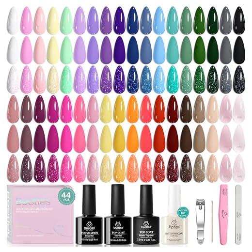 beetles Gel Polish Esmalte Em Beetles, Conjunto De 44 Peças, 36 Cores, Com Base Brilhante, Fosco E Glitter, Laranja Neon, Azul Gelatinoso, Nude, Presentes Vívidos Para Mulheres