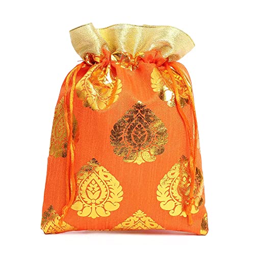 Image of Designer Fabric Potli Batwa Bag Bridal Purse Women handbag Shagun Pouch Return Gifts MultiColor