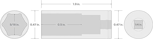Miniatura 7 de TEKTON Unidad de 14 pulgadas x enchufe de 6 puntos de profundidad de 516 pulgadas  SHD03008