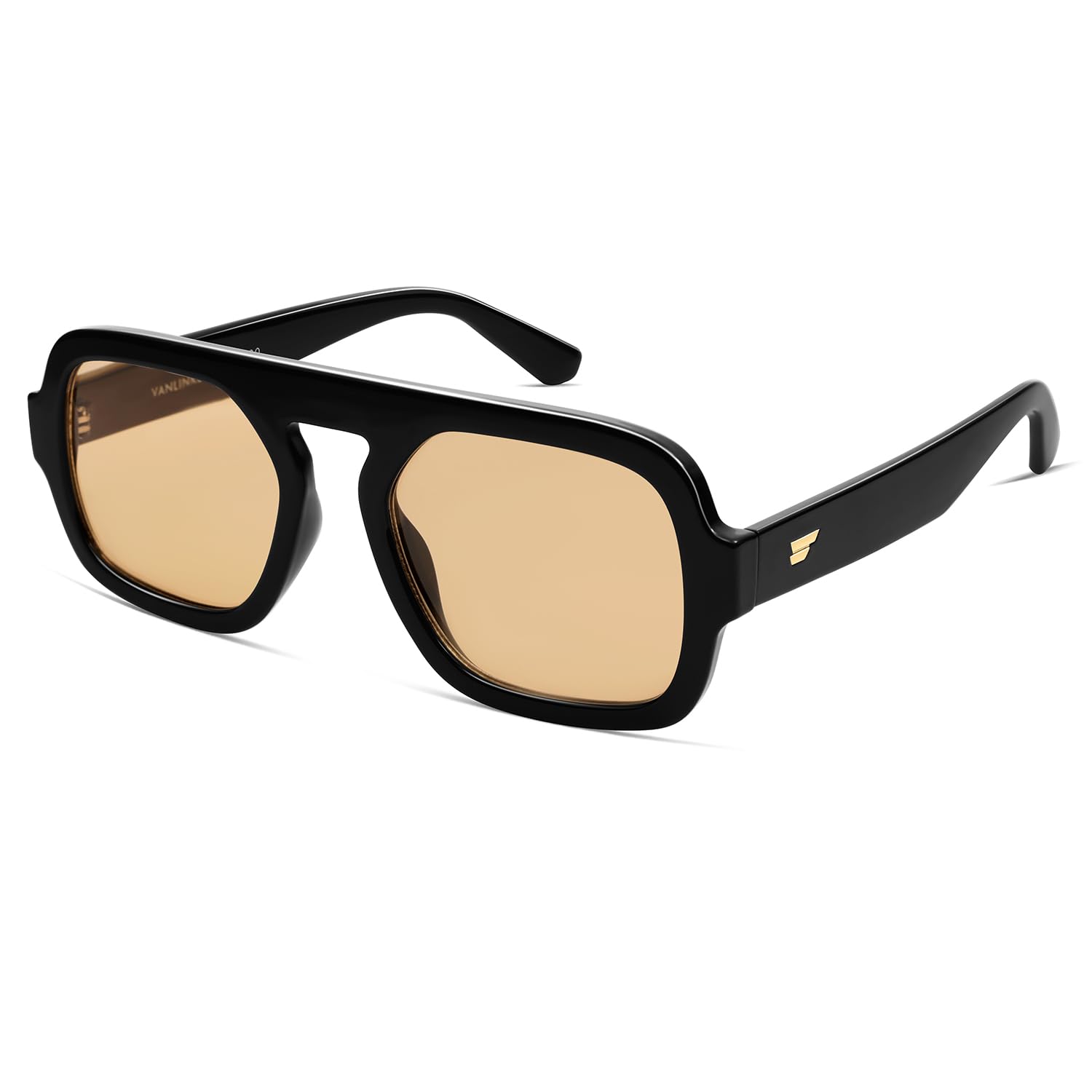 VANLINKER Retro Square Aviator Sunglasses for Women Men 70s Vintage Style Trendy Flat Top Rectangle Sun Glasses VL9826