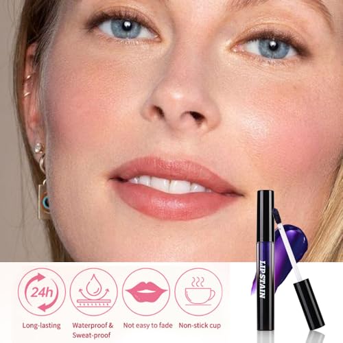 Image of evpct Nude Brown Lip Stain Peel Off, Matte Finish Transfer Proof Lips Liner Stain Peel off Lip Tint Gloss Makeup, Long Lasting Waterproof Lipstick Highly Pigmented 24 Hours Original Lips Stains, 01#