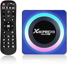 X88 PRO 13 Smart TV Box, Lecteur Multimédia de Diffusion en continu, Android 13.0, boitier IPTV, RK3528 Quad-Core, 4Go RAM 32Go ROM, 8K 3D 2.4/5.0GHz WiFi 6, Ethernet, Bluetooth 5.0 HDMI 2.0 H.265