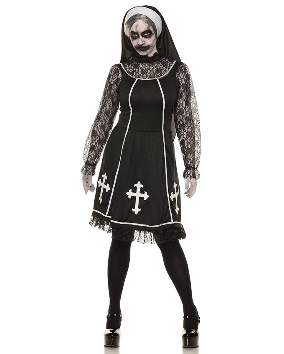 Horror-Shop Costume da Donna Suora Diabolica Mary XL
