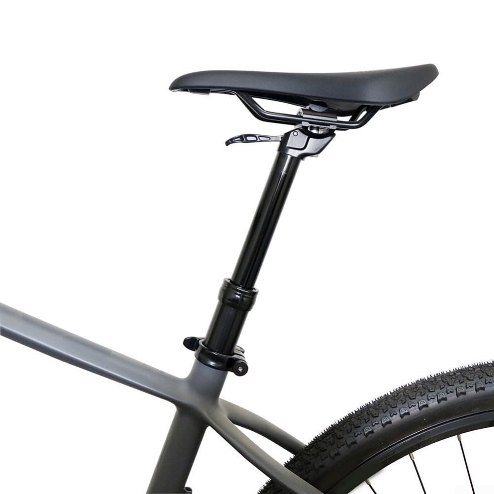 Fahrrad-Sattelstütze, Handregulierung, Öl-Luftmischung, leichte Aluminiumlegierung, verstellbare Federungsdurchmesser, Optionen: 27,2 mm, 28,6 mm, 30,4 mm, maximale Traglast 100 kg, schwarz, Radfahren