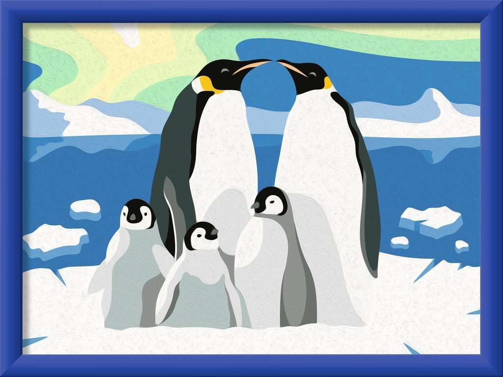 Ravensburger CreArt, Paint by Numbers Children - Penguin Family