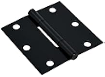 Hardware Essentials by Hillman Squeak-Proof 3-1/2in Square Radius Matte Black Door Hinge (3 Count)