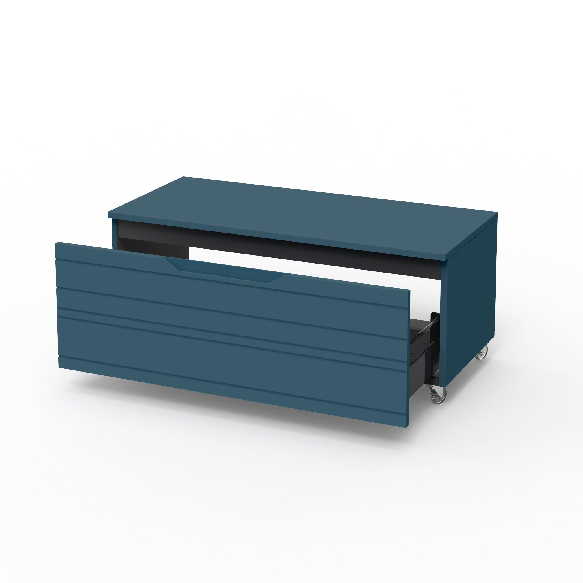 AQA DESIGN accessori casa cassettiera, frontale in MDF, finitura verde salvia, nr1 cassetto con scorrimento e chiusura soft close, maniglia a gola - Verde salvia - 100x45x42 cm