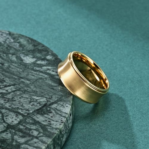 Hebrew Laser Engraved Customize Stainless Steel Ring, Rotating Concave Ring Brushed Judaism 9MM Wedding Band Ring, Size 5 to 114