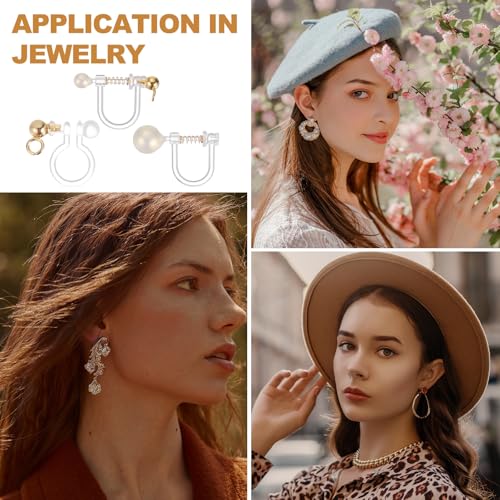 Convertidores de aretes para orejas no perforadas, ideales en manualidades y joyería 6