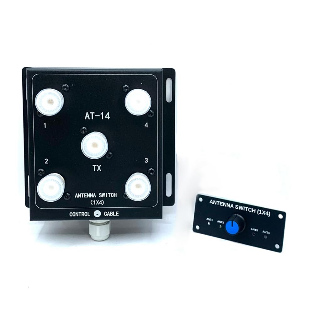 Commutateur D'Antenne à Distance Coaxial 4 Voies 1,8 MHz-60 MHz 500W PEP pour Les Scénarios de Transmission Haute Puissance, Stations de Radio et Radios Amateur