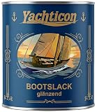YACHTICON Bootslack Glänzend 750ml | Hochglanz Klarlack für Boot & Garten | Extrem Wetterfest & UV-Stabil | Holzlack für Außen & Innen | Holzöl Optik mit Hart-Schutz