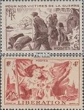 France 731,732 (complète.Edition.) 1945 fonctionnaires de la Poste, Libération (Timbres pour Les collectionneurs) Militaire