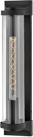 Hinkley Pearson One Light Large Outdoor Wall Mount Lantern, Textured Black