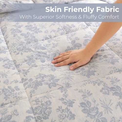 Image of Story@Home All Season Comforter King Size Bed 120 GSM, Sky Blue & White