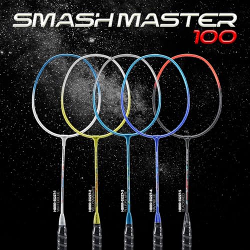 Image of Hundred Smash Master 100 Strung Badminton Racket with Full Racket Cover | for Intermediate Players(Black /Red)