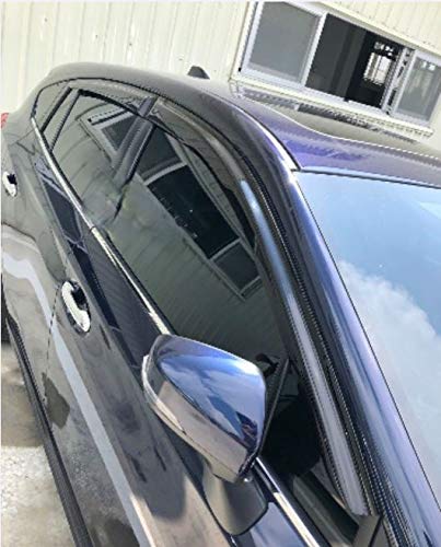 Smoke Black Tinted Tape-On Side Window Deflector Visors Rain Guards Compatible With Subaru Crosstrek 2018-2023 & Compatible With Subaru Impreza Hatchback 2017-2023 #TOP4