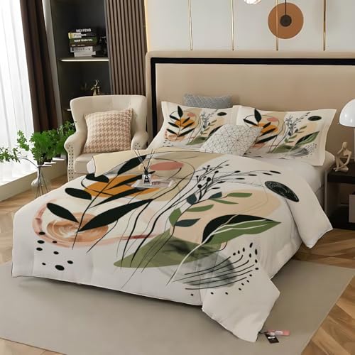 Funda de edredón King con líneas abstractas de microfibra suave 2