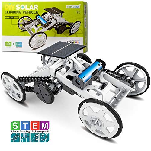 Sillbird STEM 4WD Car DIY Climbing Vehicle Kit Electric Mechanical / Solar Power Science Building Toys, Circuits Engineering Gift Toys Car for Kids and Teens.