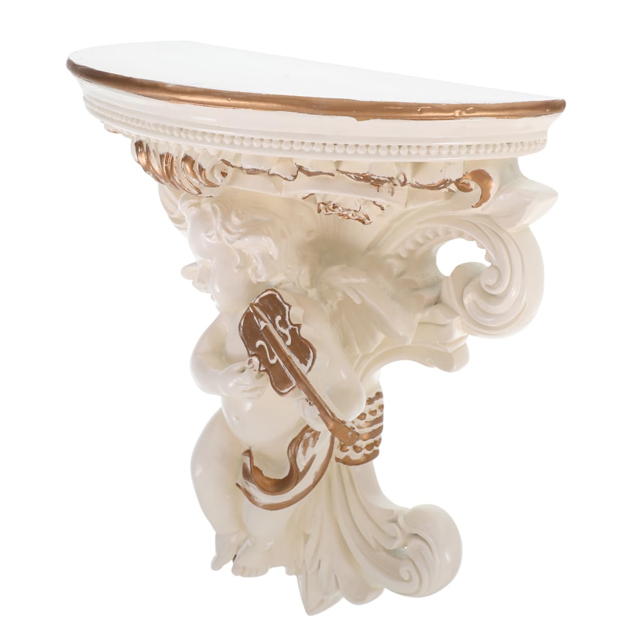 ULTECHNOVO Angel Wall Shelf Resin Wall Decoration Angel -Mounted Sculpture 3D Cherub Art Ornate Hanging Decor for Living Room Bedroom Dining Room
