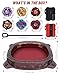BGOVTAPO X Stadium Starter Kit - with 6 X Tops, 2 Launchers & Arena for Battle, Ultimate Competitive Spin Top Battle Set, Gift for Kids, Boys, Girls Ages 6+