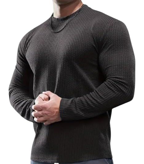 Image of Men's Stripped Full Sleeve Polycotton T-Shirt| Comfortable, Breathable, Lightweight & Stylish
