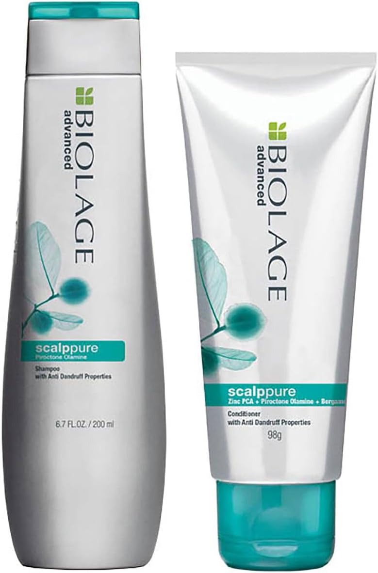 Biolage Scalppure Professional 2-Step Anti-Dandruff Regime Used in Salons | Removes Visible Flakes from 1st Use | Shampoo + Conditioner Scalp Combo for Men & Women | No Added Parabens