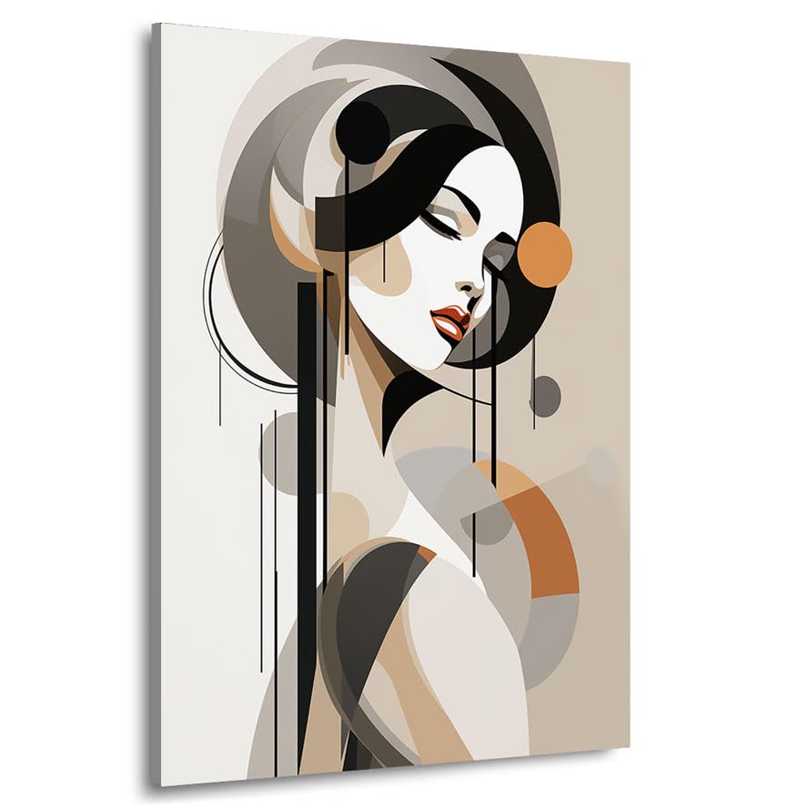Portrait sur toile femme minimaliste pour sublimer la décoration murale du salon