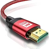 8K HDMI ケーブル5Meter ハイスピード 48Gbps HDMI 2.1規格HDMI Cable 8K@60Hz 4K@120Hz/144Hz 7680x4320p 超高速 UHD HDR HDCP eARC 3Dイーサネット ARC hdmi ケーブル - 8K対応 Apple TV,PS5/PS4, PCモニター,Nintendo Switchなど適用 (赤)