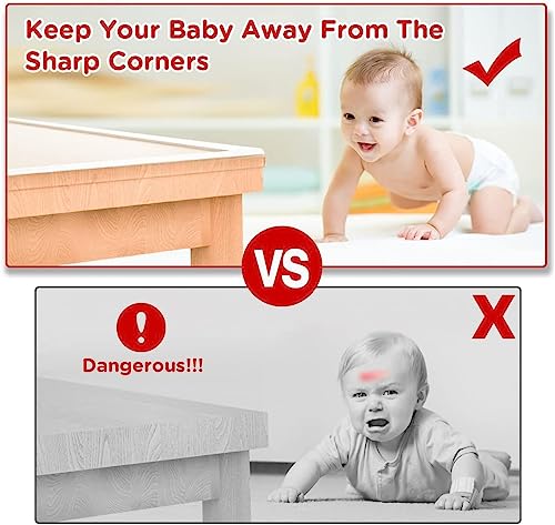 Image of Edge Protector for Baby Proofing,Clear Edge Protector Strip,Sharp Edge Wrap Cover Tape,Self Adhesive Protective Bumper Guards for Cabinet Door,Desk,Glass Table, and Wall 6.6ft(2M) with 4 Corners