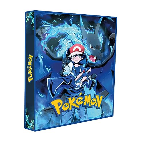 Álbum Pasta tipo Fichário compatível com Card Pokémon - Charizard Shiny e Ash