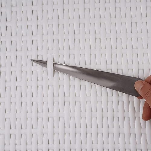 Miniatura 6 de Restauración de mimbre, kit de fijación de muebles de ratán sintético, material tejido de plástico plano blanco para muebles de ratán y cestas de