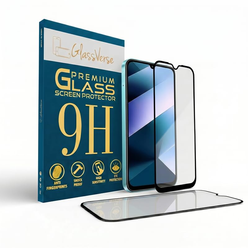 Image of GlassVerse 9H Tempered Glass For Poco C85 4G (Pack Of 2) with Free Installation Kit. Full screen Coverage - 6.9 inch